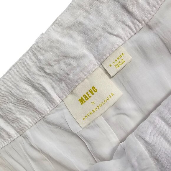 Anthropologie Maeve The Colette Skirt Mini Edition Linen Blend White Size XL NWT - Picture 7 of 8